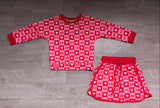 NO MOQ Preorder Samples GLD1826 Valentine's Day Love Plaid Red Girls Skorts Set