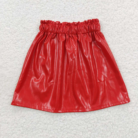 GLK0011 Red Leather Girl's Skirt