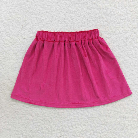 GLK0017 Boutique Pink velvet Girl's Skirt