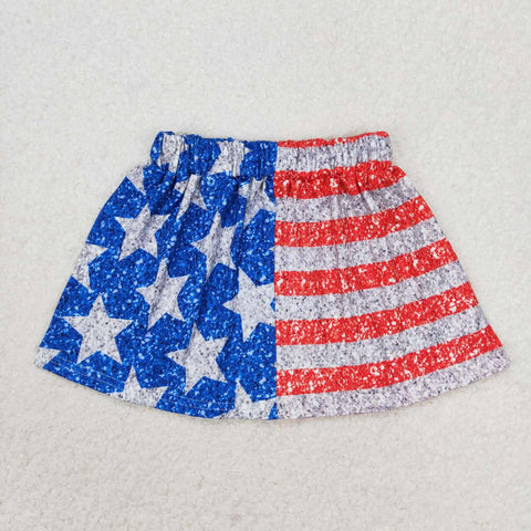 GLK0024 4th of July USA Flag Girl's Skirt