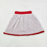 GLD0671 Christmas Candy Canes Winter Knit Sweater Sequins Skirt Girls Set