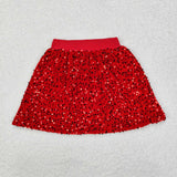 GLK0027 Fashion Sequins Red Girls Skirt