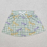 GLK0036 Bows Plaid Girl's Skirt Shorts