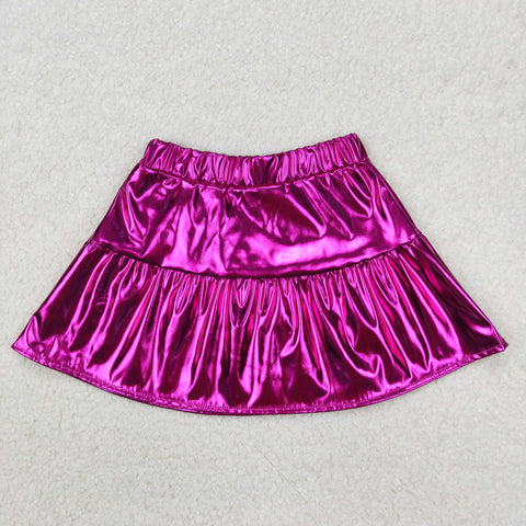 GLK0039 Purple Leather Girl's Skirt Shorts