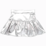 Preorder 12.22 GLK0042 Silver Leather Girl's Skirt Shorts