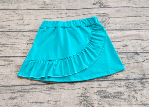Preorder GLK0060 Green Cotton Ruffles Girl's Skirt