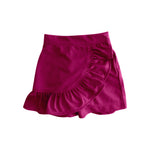 Preorder 03.02 GLK0062 Dark Pink Cotton Ruffles Girl's Skirt