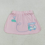 GLK0071 Embroidery Golf Cart Pink Sports Girl's Skirts