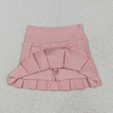 GLK0078 Pink Active Pleated Tennis Skirts Girls Skorts