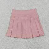 GLK0078 Pink Active Pleated Tennis Skirts Girls Skorts
