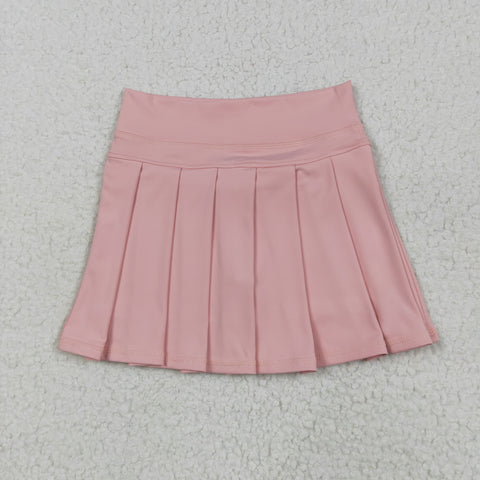GLK0078 Pink Active Pleated Tennis Skirts Girls Skorts