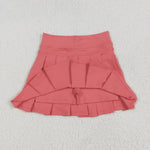 GLK0080 Orange Active Pleated Tennis Skirts Girls Skorts