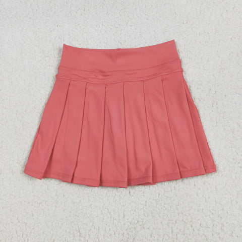 GLK0080 Orange Active Pleated Tennis Skirts Girls Skorts