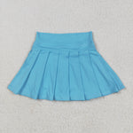 GLK0082 Sky Blue Active Pleated Tennis Skirts Girls Skorts