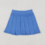 GLK0084 Dark Blue Yoga Active Pleated Tennis Skirts Girls Skorts