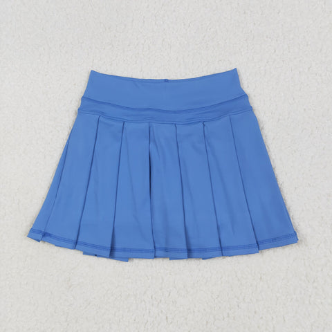 GLK0084 Dark Blue Yoga Active Pleated Tennis Skirts Girls Skorts