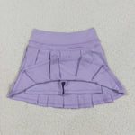 GLK0085 Purple Active Girls Pleated Tennis Skirts Skorts