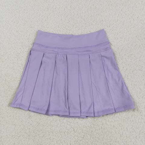 GLK0085 Purple Active Girls Pleated Tennis Skirts Skorts