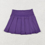 GLD1192 Solid Color Purple Yoga Hoodie Coat Girls Skorts Set