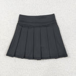 GLK0087 Black Active Pleated Tennis Skirts Girls Skorts
