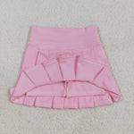 GSD2457 Bows Flower Pink Yoga Girls Skorts Set