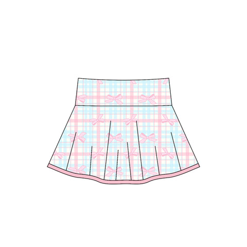 Preorder 07.03 GLK0106 Bows Plaid Pink Active Girls Skorts