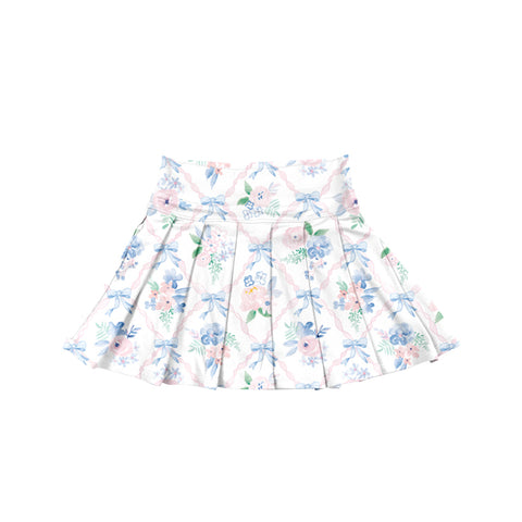 Preorder 07.21 GLK0113 Flower Bows Yoga Active Pleated Tennis Girls Skorts