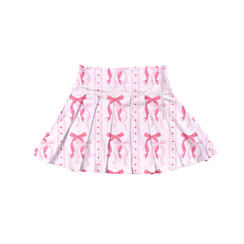 Preorder 07.21 GLK0117 Love Bows Pink Yoga Active Pleated Tennis Girls Skorts