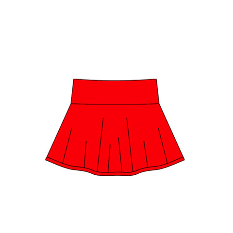 Preorder 11.23 MOQ 5 pcs GLK0125 Solid Color Red Girls Skorts