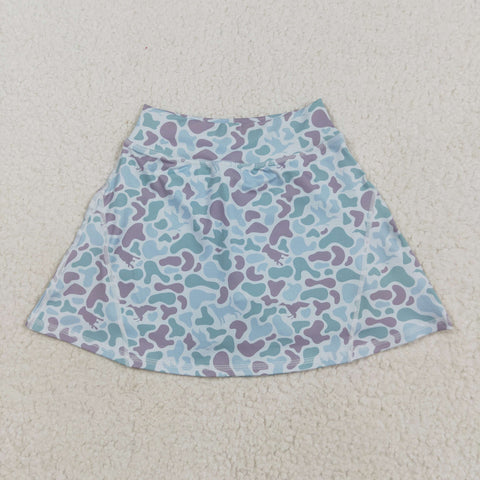 GLK0128 Camo Green Tennis Yoga Girls Skorts Skirts