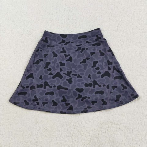 GLK0130 Hunting Camo Dark Gray Tennis Yoga Girls Skorts Skirts