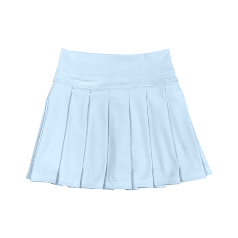 Preorder MOQ 5 pcs GLK0137 Solid Color Sky Blue Yoga Active Pleated Tennis Girls Skorts