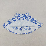 GLD1283 Go Team Football Blue Yoga Zipper Pullover Girls Skorts Set