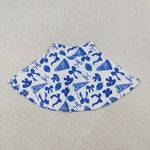 GLK0138 Go Team Bows Football Blue Tennis Yoga Girls Skorts Skirts