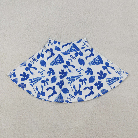 GLK0138 Go Team Bows Football Blue Tennis Yoga Girls Skorts Skirts
