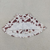 GLK0139 Go Team Football Bows Yoga Girls Skorts