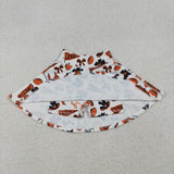 GLD1285 Go Team Football Orange Yoga Zipper Pullover Girls Skorts Set