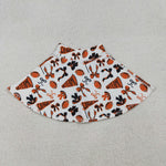 GLK0140 Go Team Bows Football Orange Tennis Yoga Girls Skorts Skirts