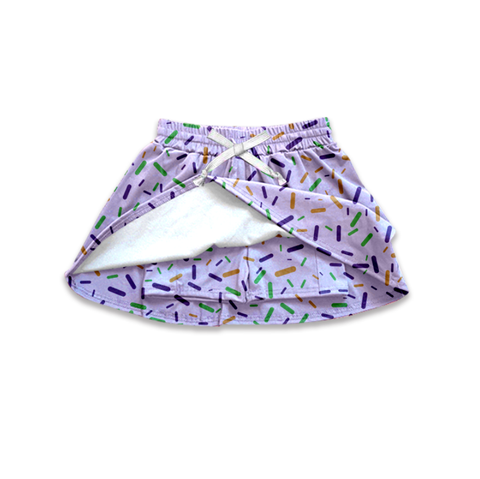Preorder 10.06 MOQ 5 pcs GLK0144 Ice Cream Drip Sprinkles Purple Girls Skorts