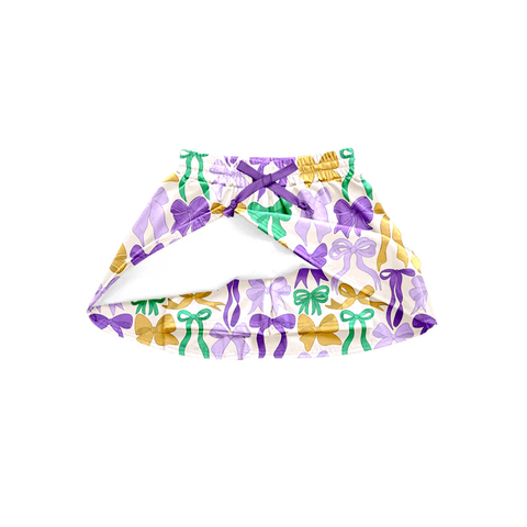 Preorder 10.21 MOQ 5 pcs GLK0146 Coquette Bows Purple Girls Skorts