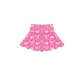 Preorder 11.17 MOQ 5 pcs GLD1392 Bows Love Pink Yoga Coat Girls Skorts Set