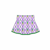 Preorder 11.17 MOQ 5 pcs GLD1399 Mardi Gras Crawfish Yoga Pullover Girls Skorts Set