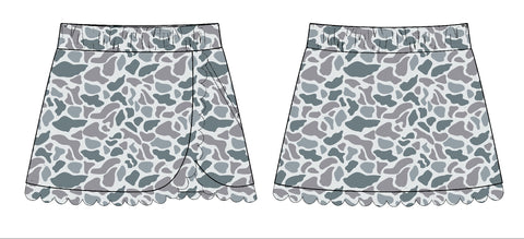 Preorder 11.28 MOQ 5 pcs GLK0173 Hunting Camo Ruffles Yoga Girls Skorts