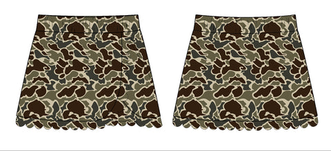 Preorder 11.28 MOQ 5 pcs GLK0178 Hunting Camo Dog Ruffles Yoga Girls Skorts