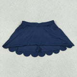 GLK0236 Navy Blue Scallop Edge Yoga Girls Skorts