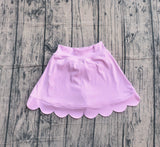 Preorder Samples GLK0268 Lilac Solid Color Scallop Edge Yoga Girls Skorts