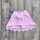 Preorder Samples GLK0268 Lilac Solid Color Scallop Edge Yoga Girls Skorts