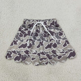 GLD1614 Hunting Camo Scallop Edge Yoga Girls Skorts Set