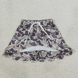 GLD1614 Hunting Camo Scallop Edge Yoga Girls Skorts Set