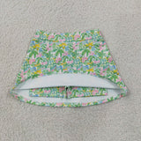 GLK0311 Summer Flower Beach Green Yoga Girls Skorts